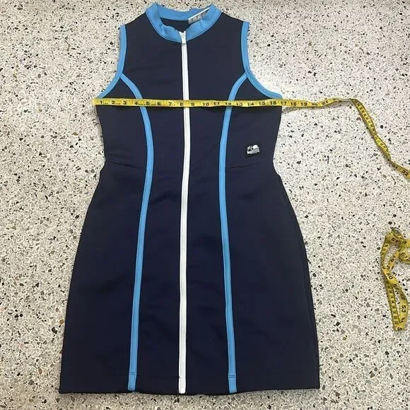 Staud new balance neoprene navy blue zip up dress medium m - Picture 9 of 12